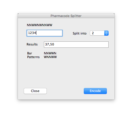 Pharmacoders splitter window